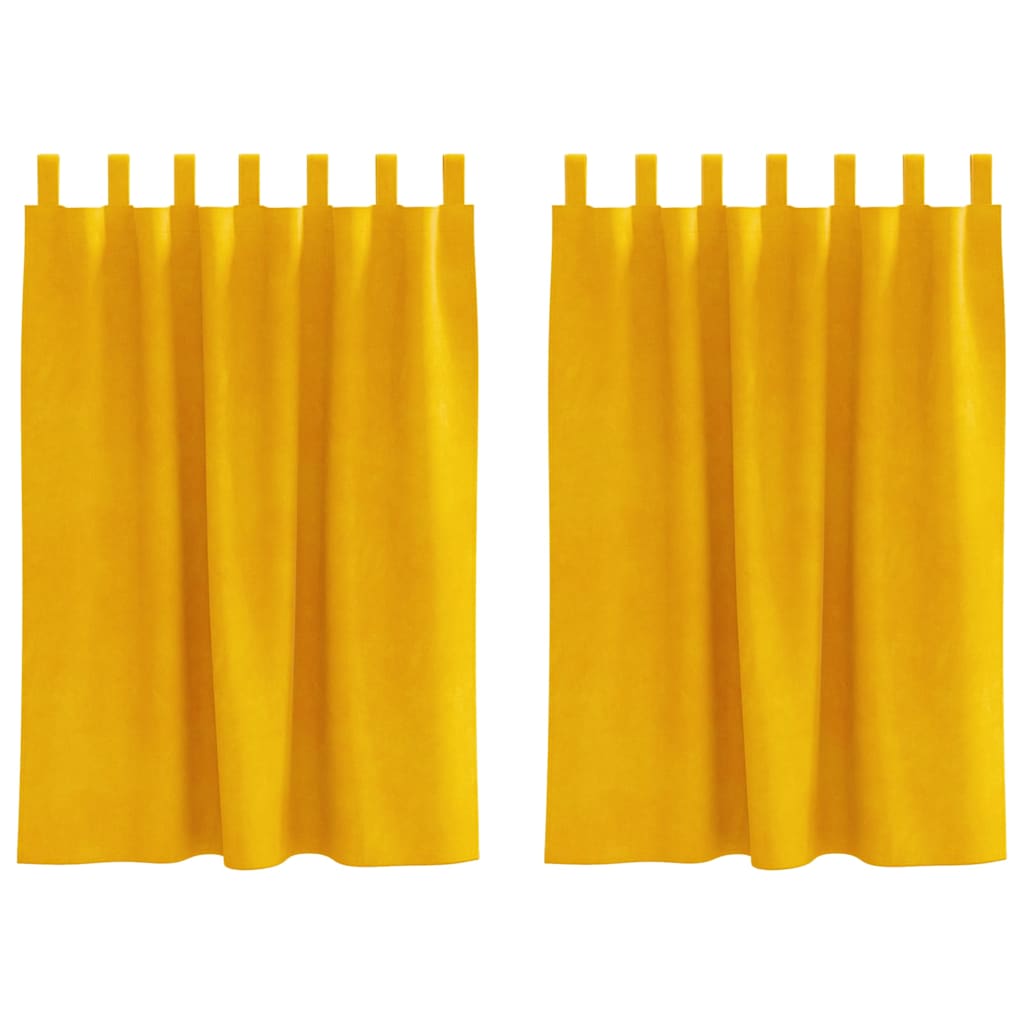 Tende oscuranti 2 pcs Giallo senape 140 x 140 cm Velluto
