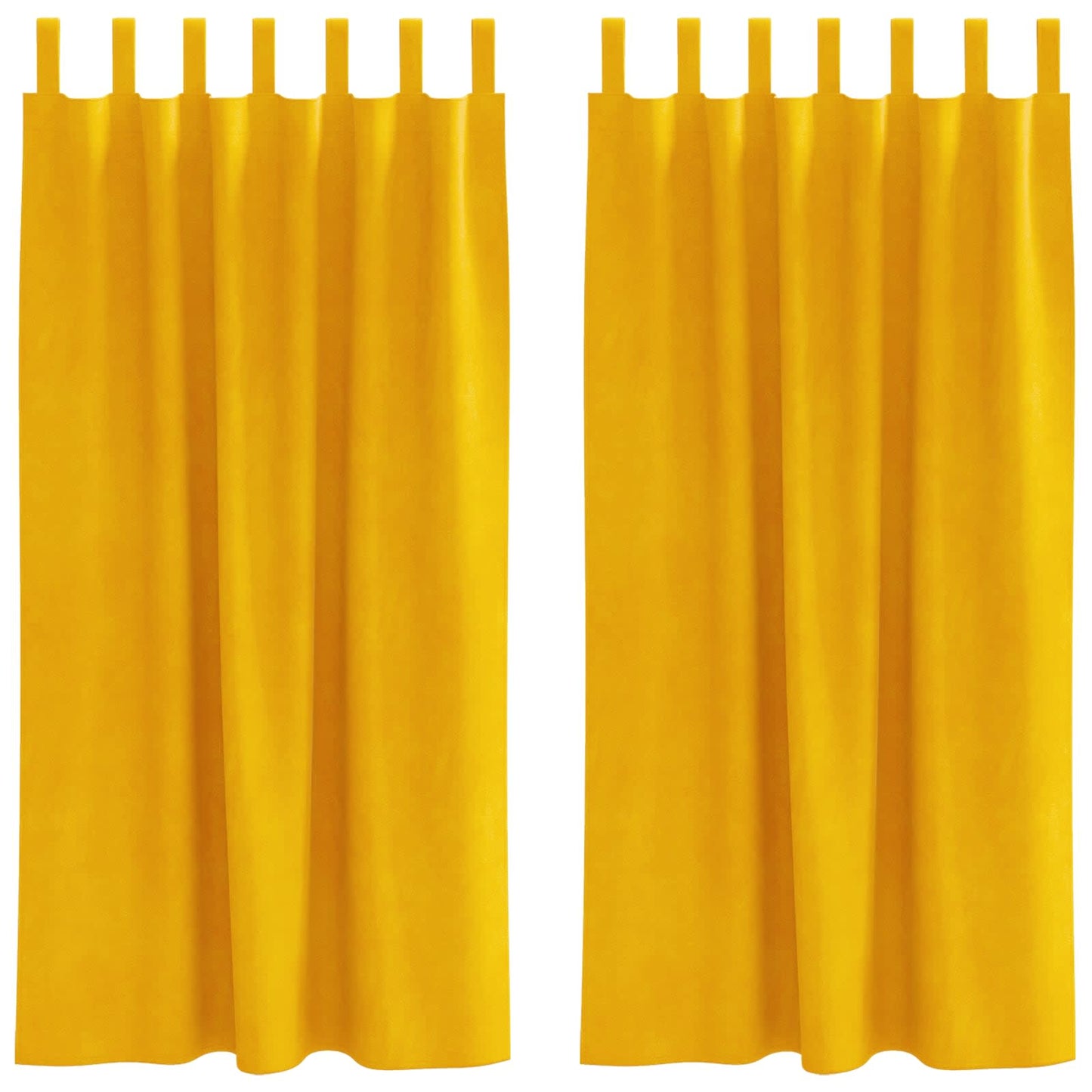 Tende oscuranti 2 pcs Giallo senape 140 x 175 cm Velluto | homemem39