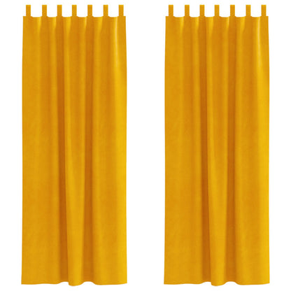 Tende oscuranti 2 pcs Giallo senape 140 x 225 cm Velluto