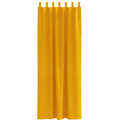 Tende oscuranti 2 pcs Giallo senape 140 x 225 cm Velluto | homemem39