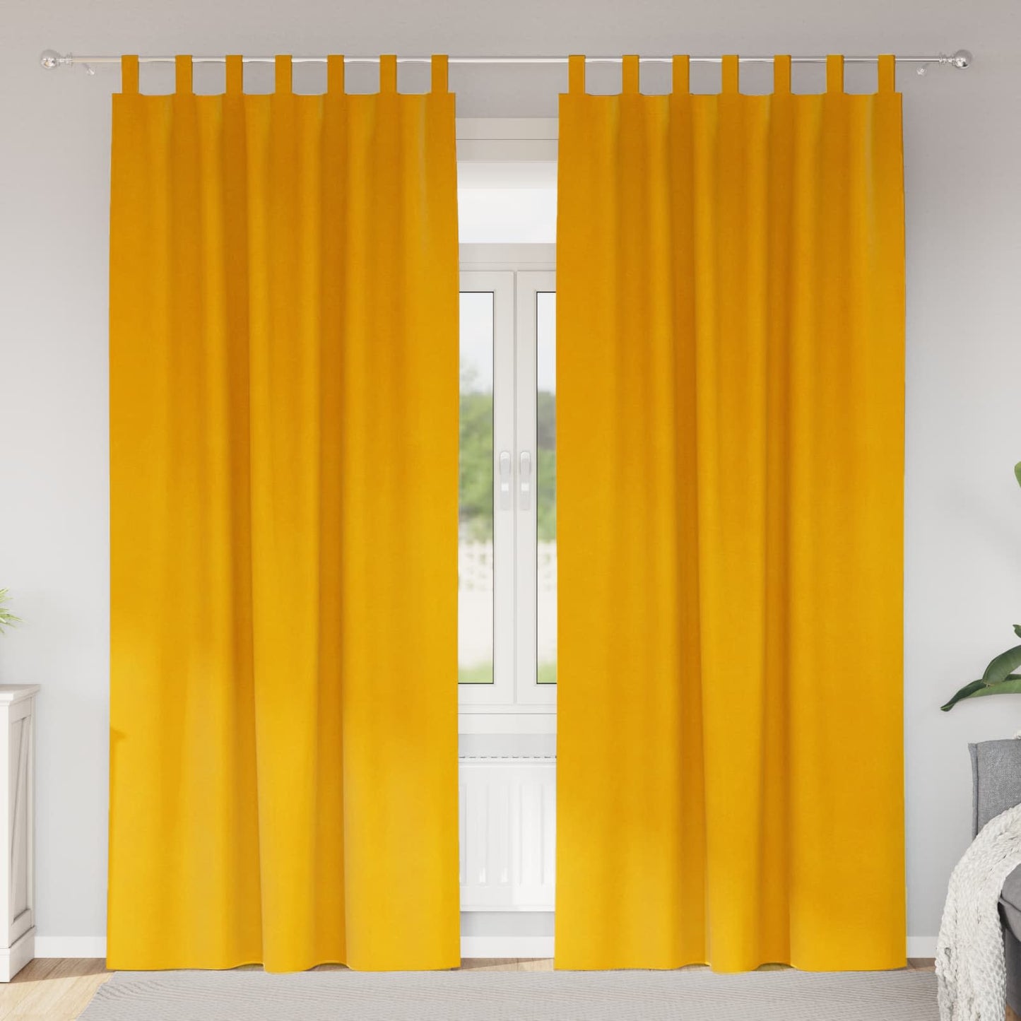 Tende oscuranti 2 pcs Giallo senape 140 x 245 cm Velluto