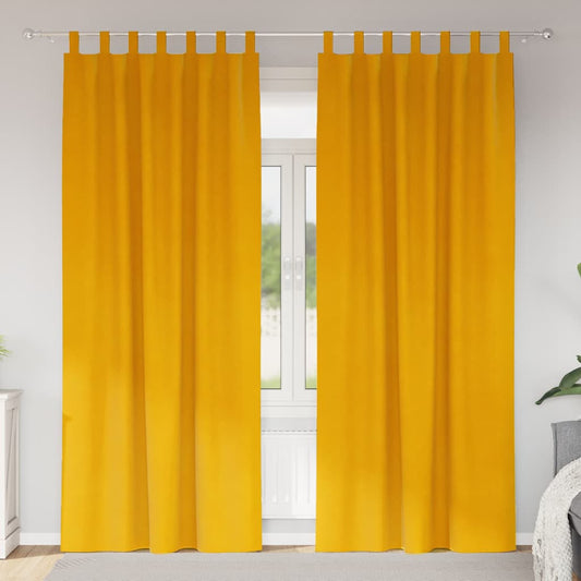 Tende oscuranti 2 pcs Giallo senape 140 x 260 cm Velluto | homemem39