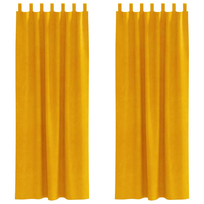 Tende oscuranti 2 pcs Giallo senape 140 x 260 cm Velluto