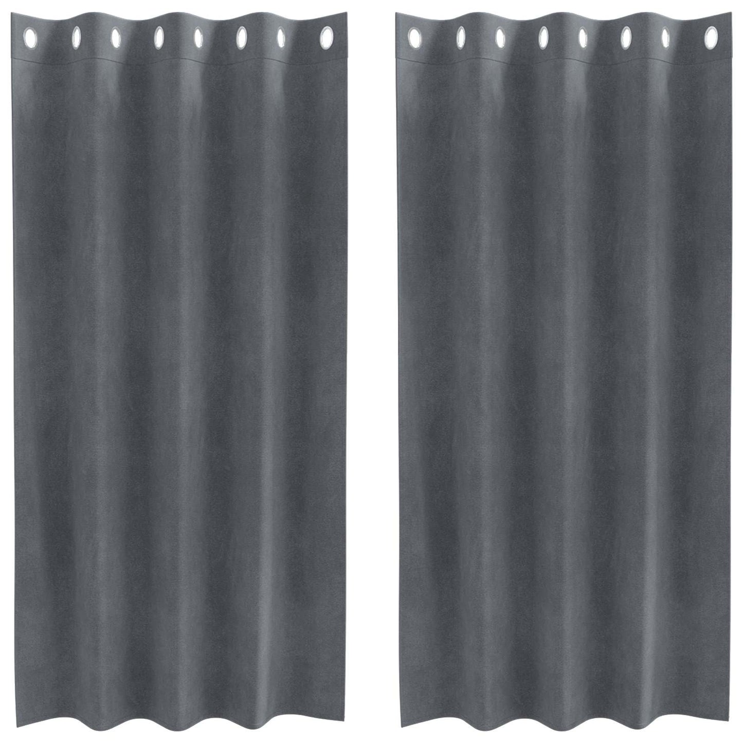 Tende oscuranti 2 pcs Grigio chiaro 140 x 175 cm Velluto | homemem39