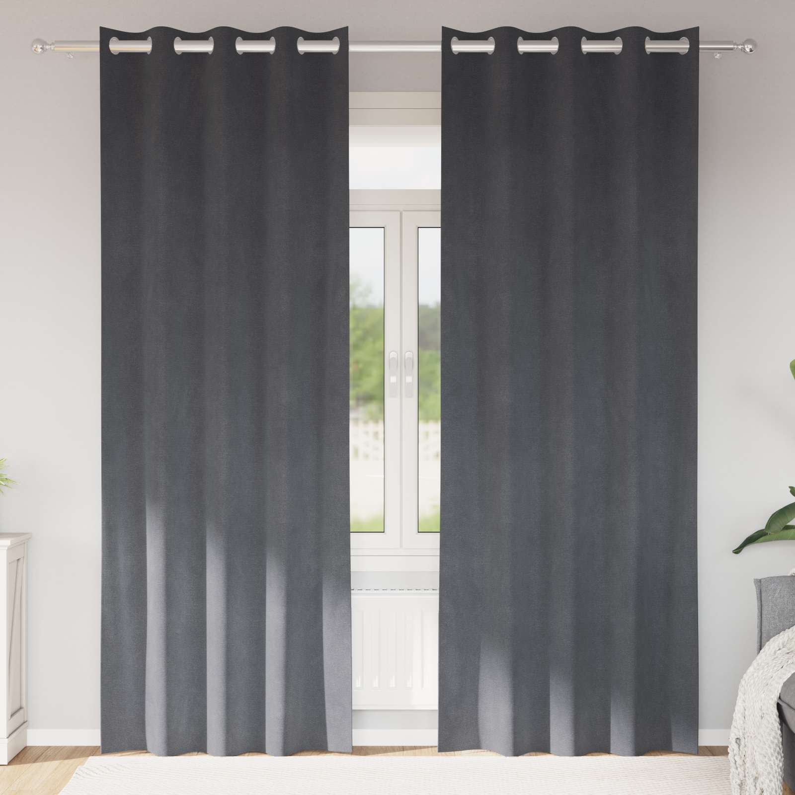 Tende oscuranti 2 pcs Grigio chiaro 140 x 225 cm Velluto | homemem39