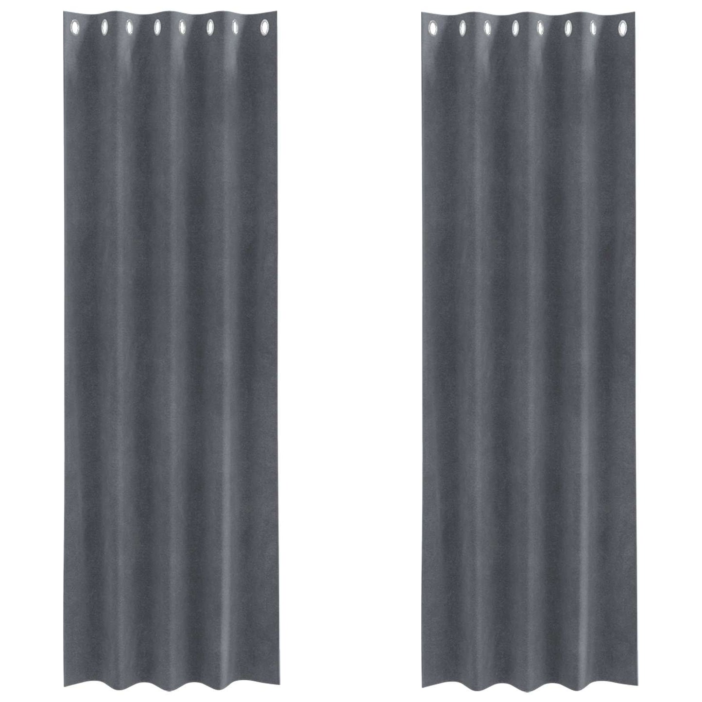 Tende oscuranti 2 pcs Grigio chiaro 140 x 260 cm Velluto