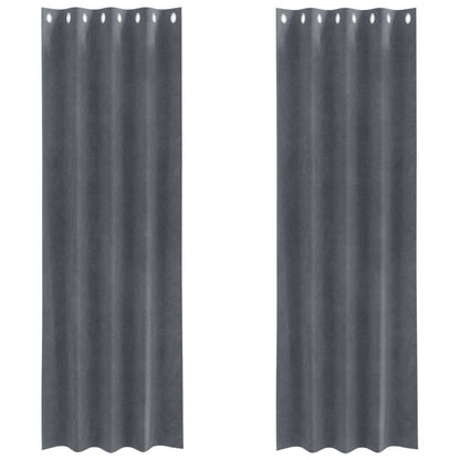 Tende oscuranti 2 pcs Grigio chiaro 140 x 260 cm Velluto