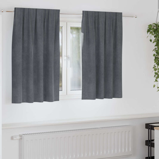 Tende oscuranti 2 pcs Grigio chiaro 140 x 140 cm Velluto