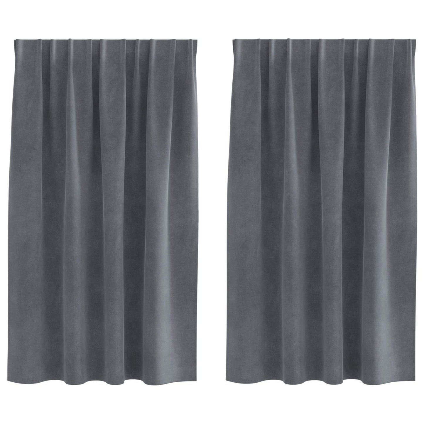 Tende oscuranti 2 pcs Grigio chiaro 140 x 140 cm Velluto
