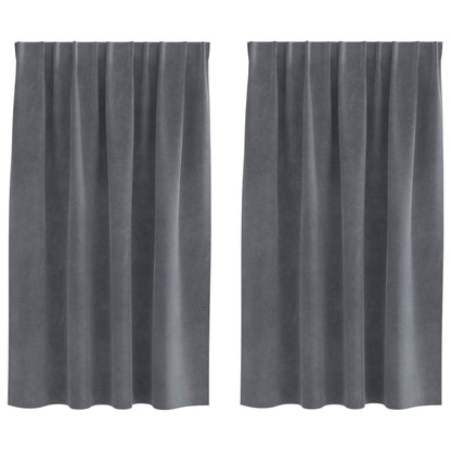 Tende oscuranti 2 pcs Grigio chiaro 140 x 140 cm Velluto