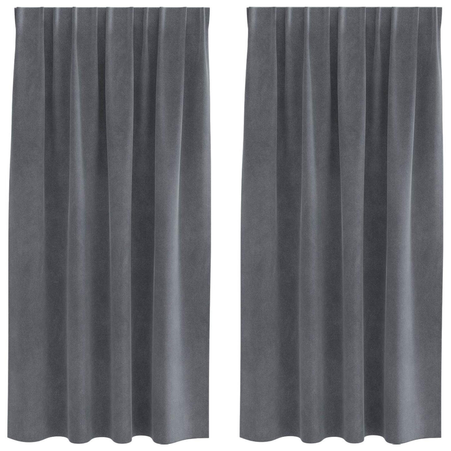 Tende oscuranti 2 pcs Grigio chiaro 140 x 175 cm Velluto | homemem39