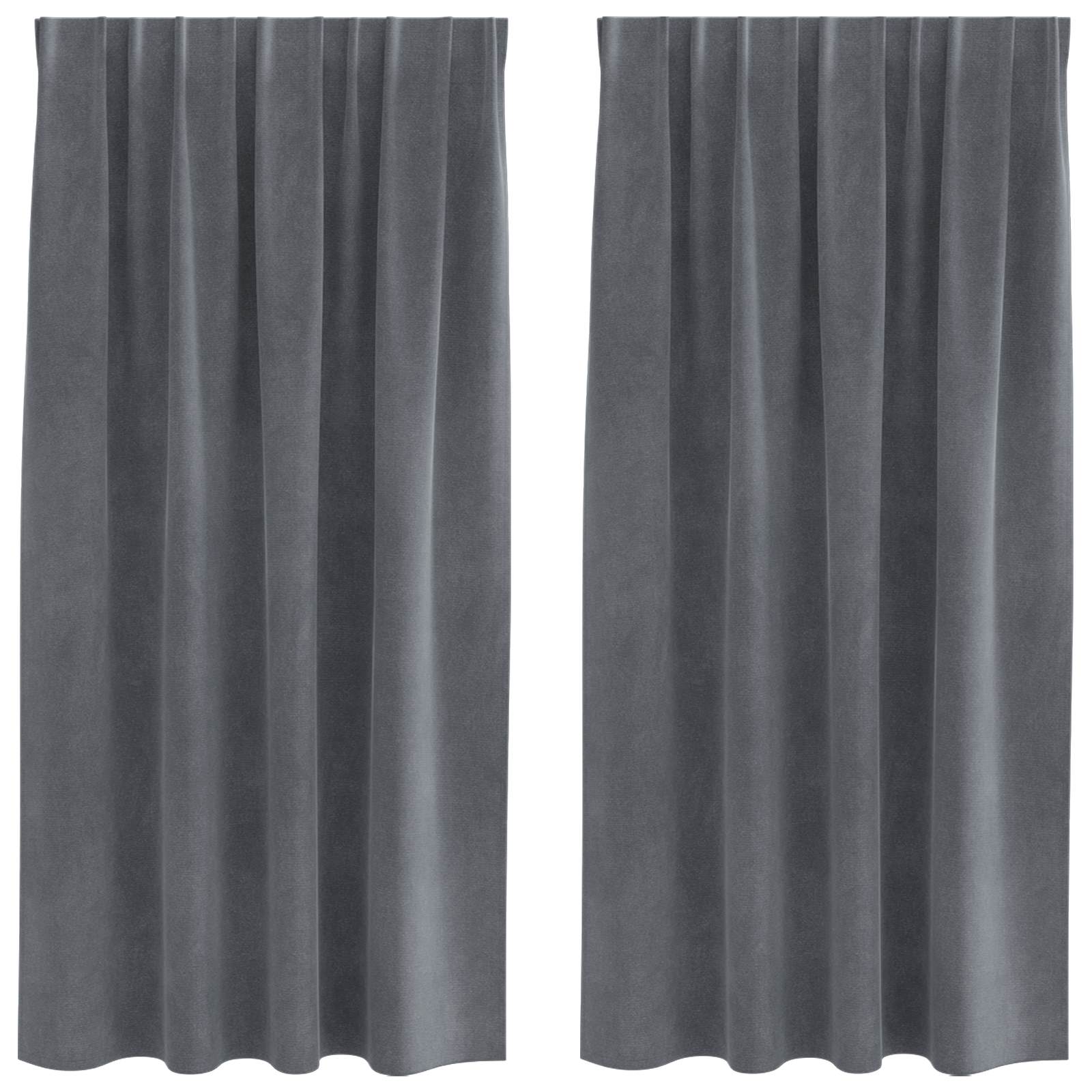 Tende oscuranti 2 pcs Grigio chiaro 140 x 175 cm Velluto | homemem39
