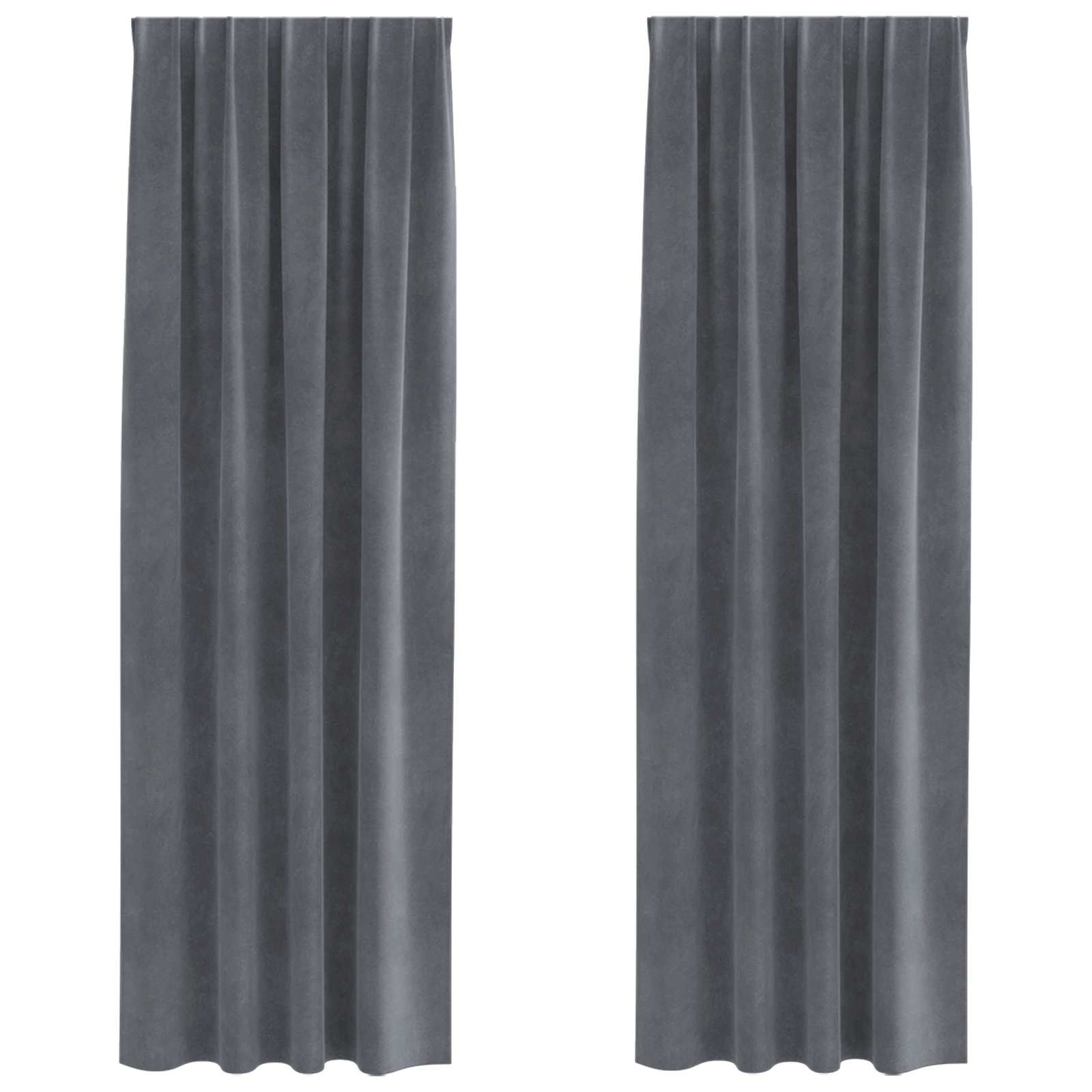 Tende oscuranti 2 pcs Grigio chiaro 140 x 225 cm Velluto | homemem39