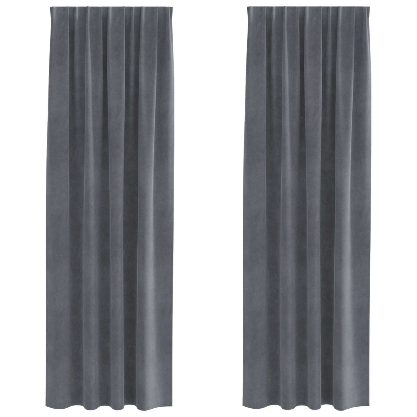 Tende oscuranti 2 pcs Grigio chiaro 140 x 245 cm Velluto | homemem39