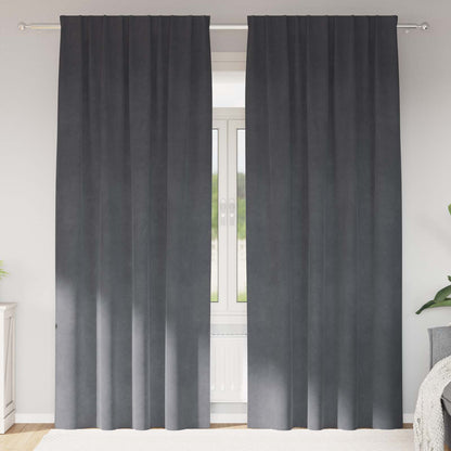 Tende oscuranti 2 pcs Grigio chiaro 140 x 260 cm Velluto | homemem39