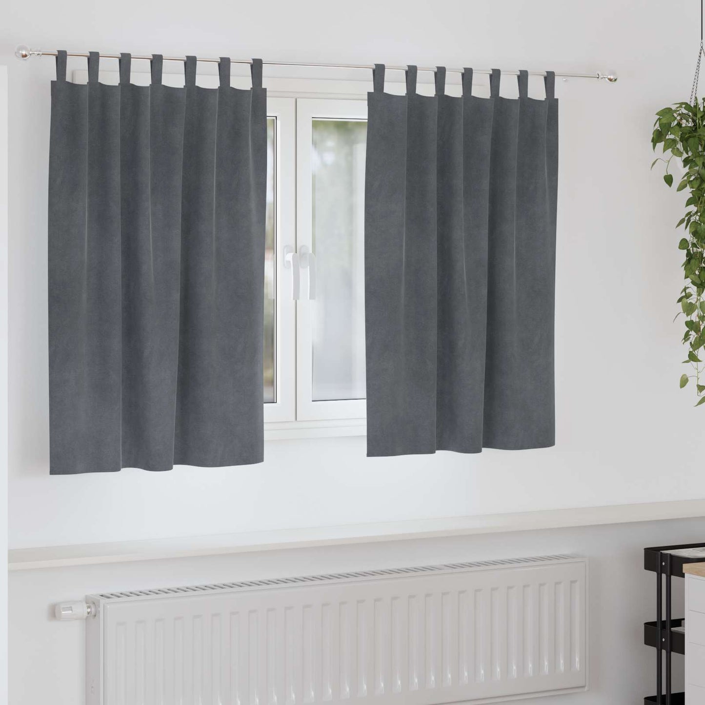 Tende oscuranti 2 pz Grigio chiaro 140 x 140 cm Velluto | homemem39