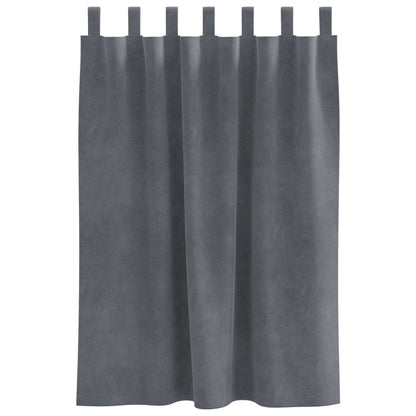 Tende oscuranti 2 pz Grigio chiaro 140 x 140 cm Velluto | homemem39