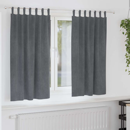 Tende oscuranti 2 pcs Grigio chiaro 140 x 175 cm Velluto | homemem39