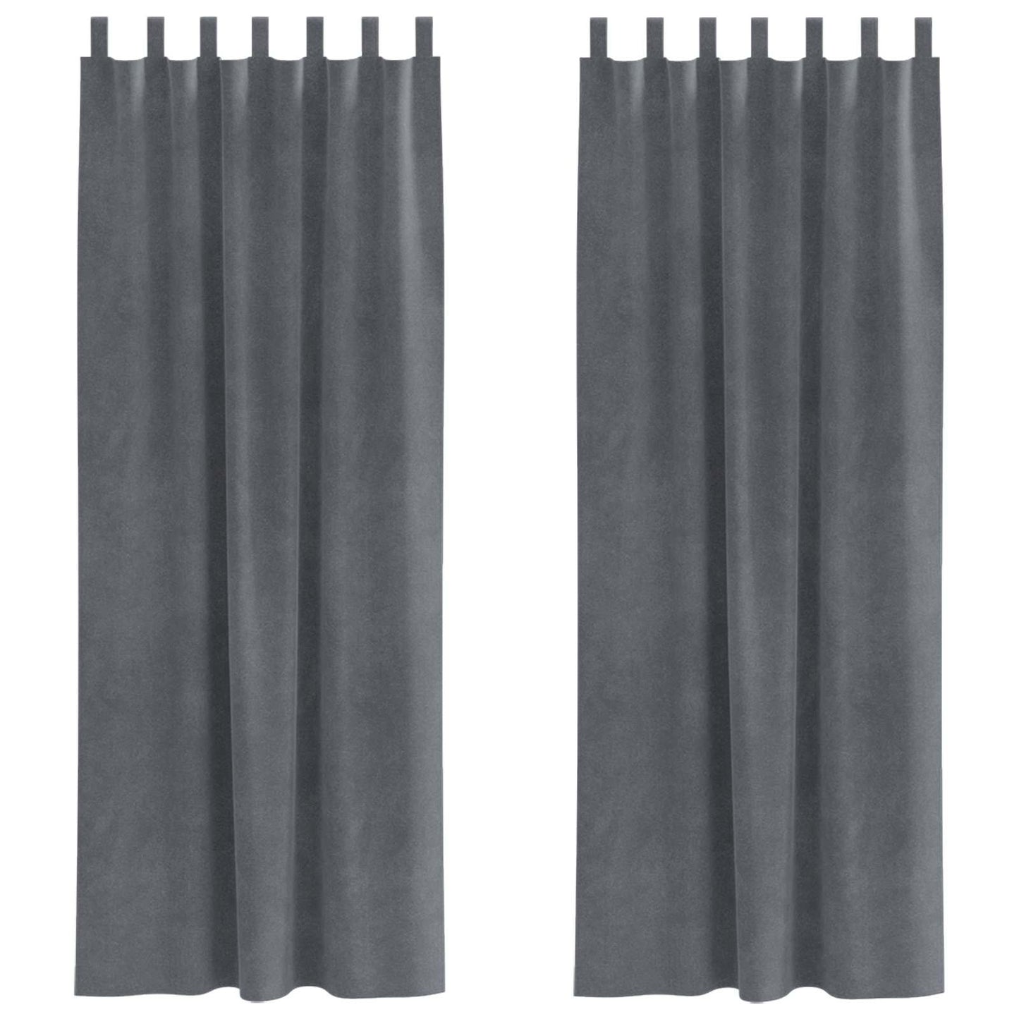 Tende oscuranti 2 pcs Grigio chiaro 140 x 260 cm Velluto | homemem39