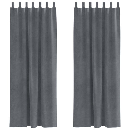 Tende oscuranti 2 pcs Grigio chiaro 140 x 260 cm Velluto | homemem39