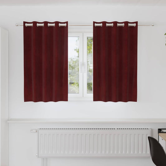 Tende oscuranti 2 pcs Rosso Vino 140 x 140 cm Velluto | homemem39