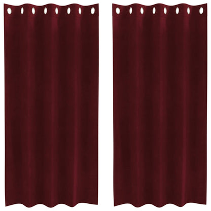 Tende oscuranti 2 pcs Rosso Vino 140 x 175 cm Velluto | homemem39