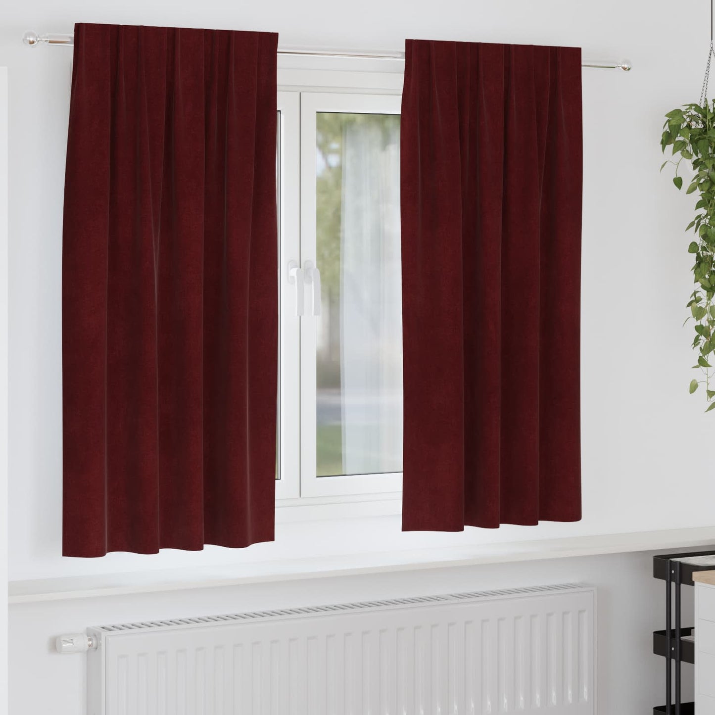 Tende oscuranti 2 pcs Rosso Vino 140 x 175 cm Velluto