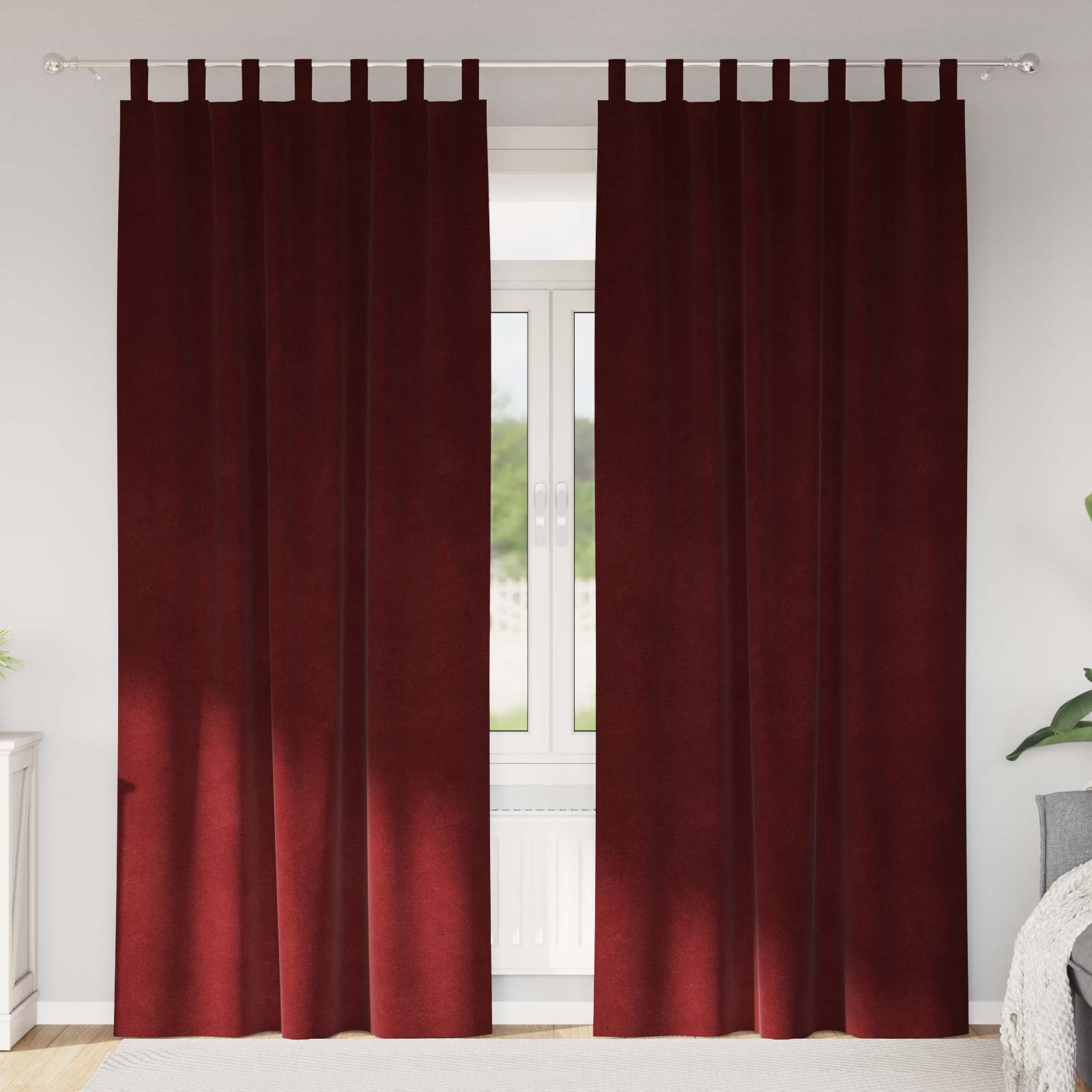 Tende oscuranti 2 pcs Rosso Vino 140 x 225 cm Velluto | homemem39