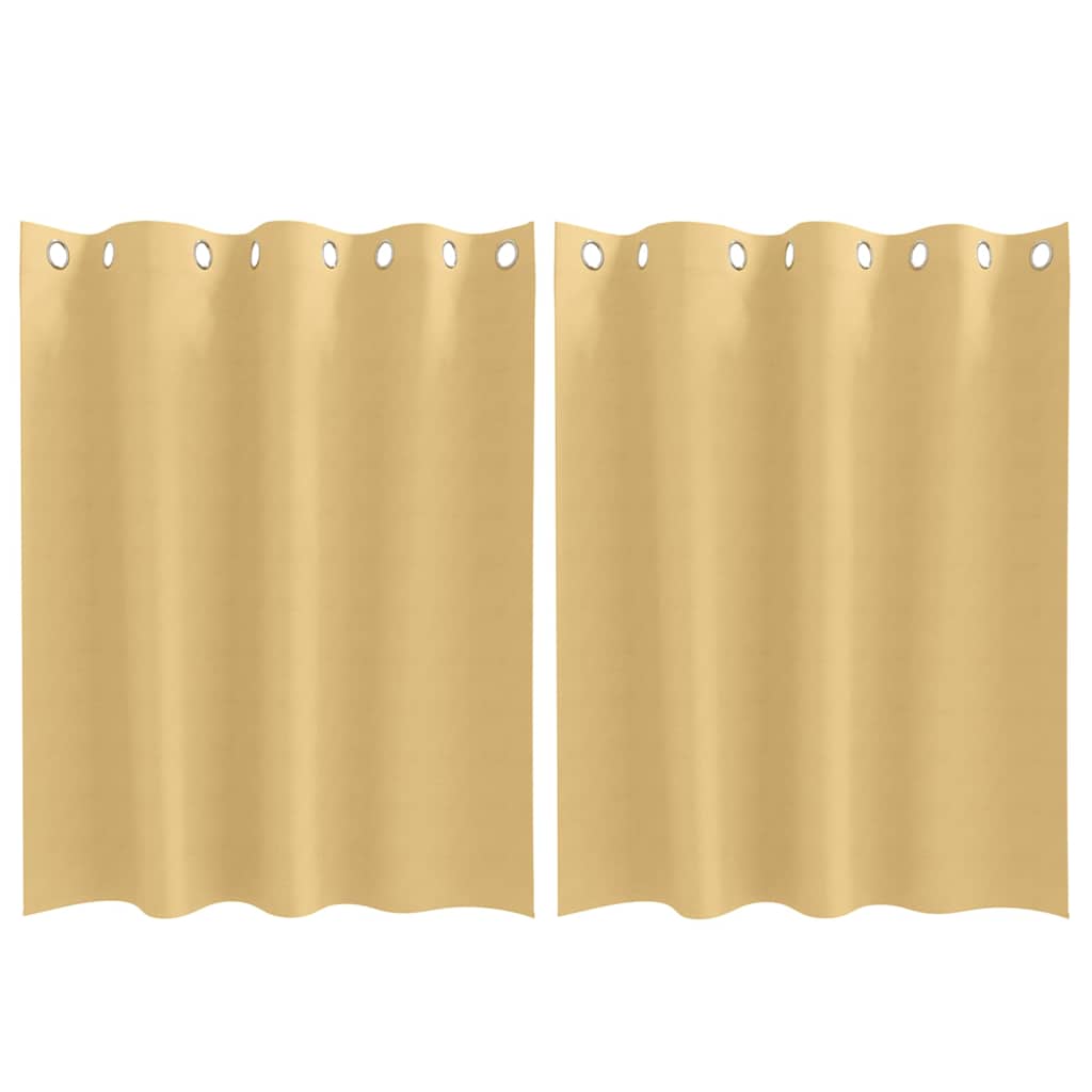Tende Blackout con Anelli 2 pcs Beige 140 x 140 cm Poliestere | homemem39