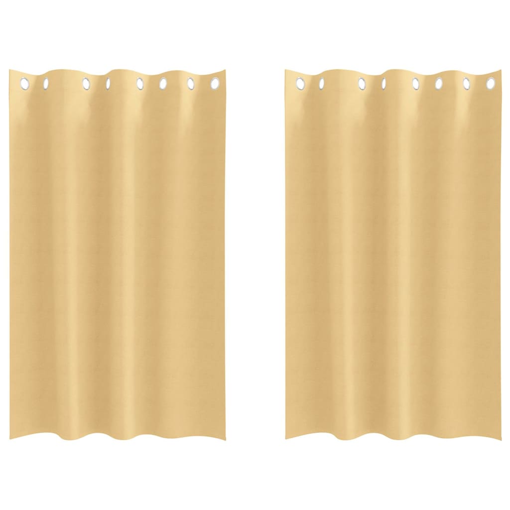 Tende Blackout con Anelli 2 pcs Beige 175 x 140 cm Poliestere | homemem39