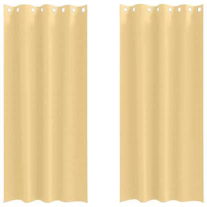 Tende Blackout con Anelli 2 pcs Beige 245 x 140 cm Poliestere | homemem39