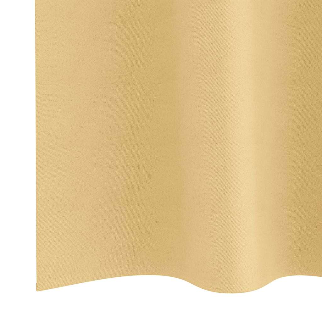 Tende Blackout con Anelli 2 pcs Beige 260 x 140 cm Poliestere | homemem39