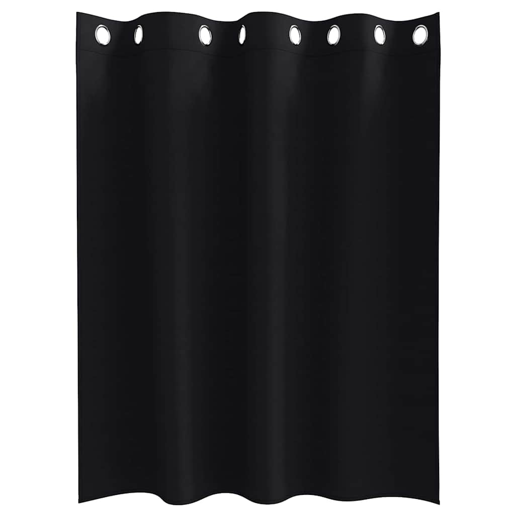 Tende Blackout con Anelli 2 pcs Nero 140 x 140 cm Poliestere | homemem39