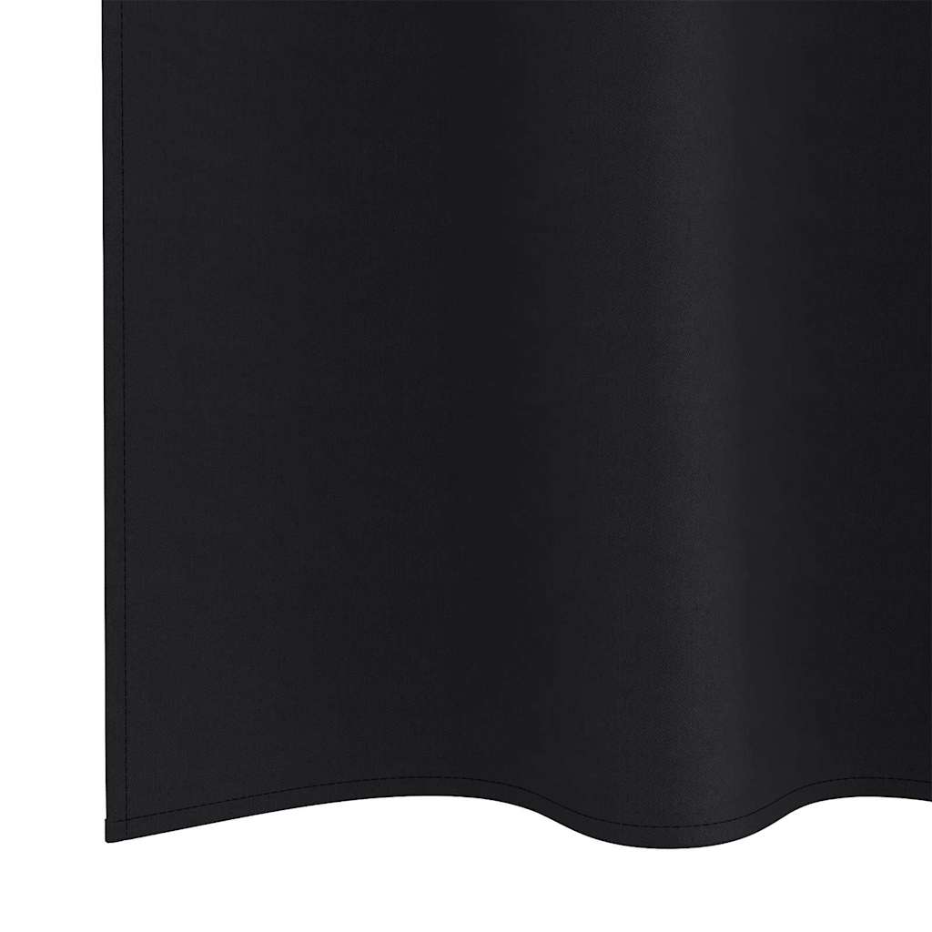 Tende Blackout con Anelli 2 pcs Nero 175 x 140 cm Poliestere | homemem39