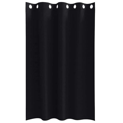 Tende Blackout con Anelli 2 pcs Nero 175 x 140 cm Poliestere | homemem39