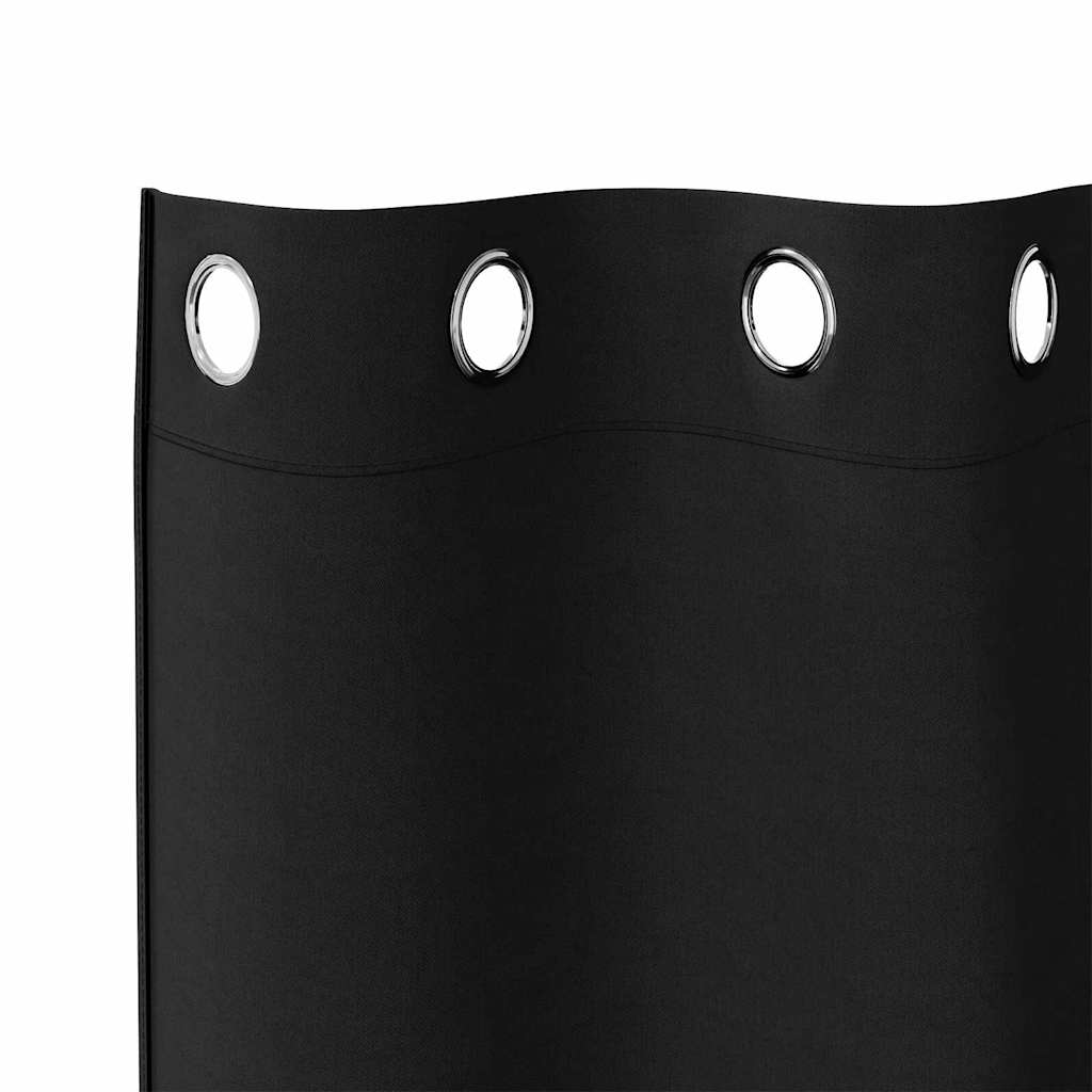 Tende Blackout con Anelli 2 pcs Nero 260 x 140 cm Poliestere | homemem39