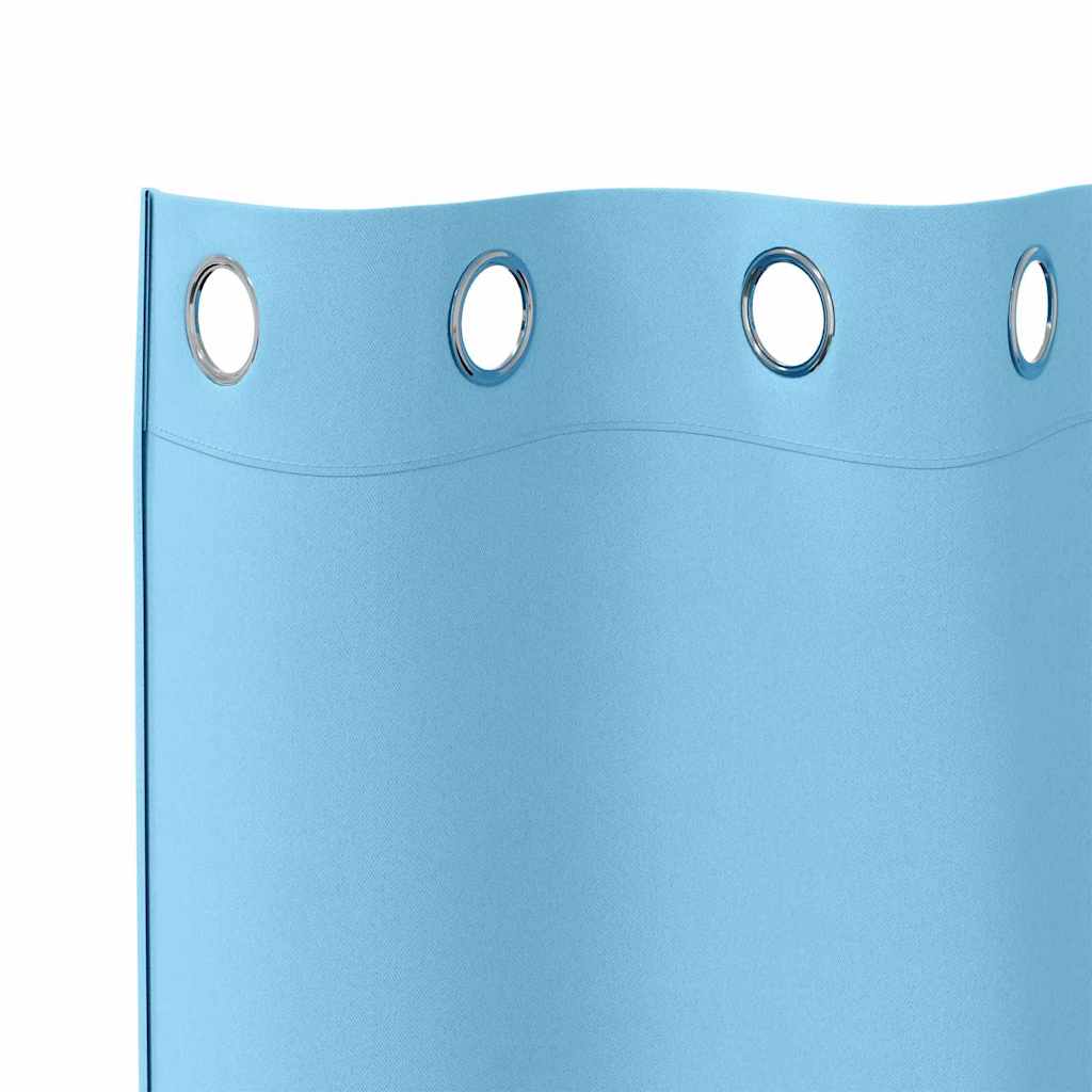 Tende Blackout con Anelli 2 pcs Blu Chiaro 245 x 140 cm | homemem39
