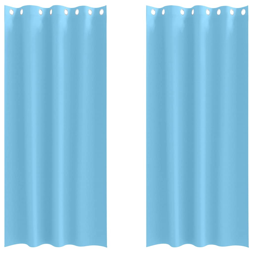 Tende Blackout con Anelli 2 pcs Blu Chiaro 260 x 140 cm | homemem39