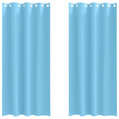 Tende Blackout con Anelli 2 pcs Blu Chiaro 260 x 140 cm | homemem39