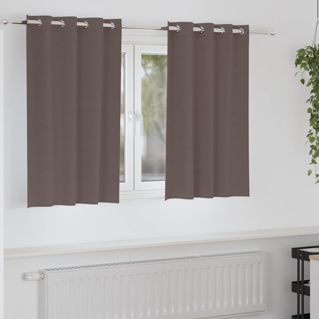 Tende Blackout con Anelli 2 pcs Marrone Scuro 140 x 140 cm | homemem39