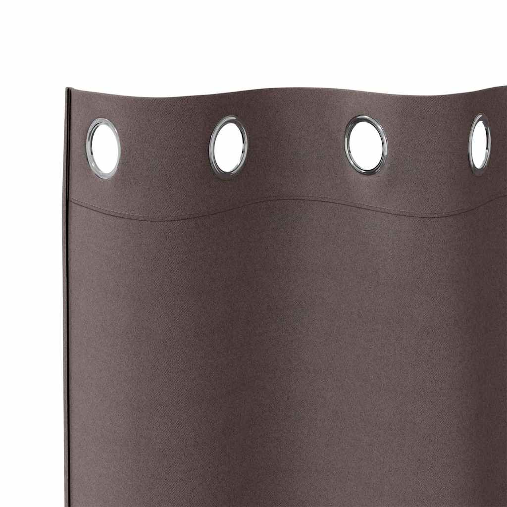 Tende Blackout con Anelli 2 pcs Marrone Scuro 175 x 140 cm | homemem39