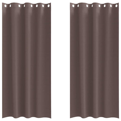 Tende Blackout con Anelli 2 pcs Marrone Scuro 225 x 140 cm | homemem39
