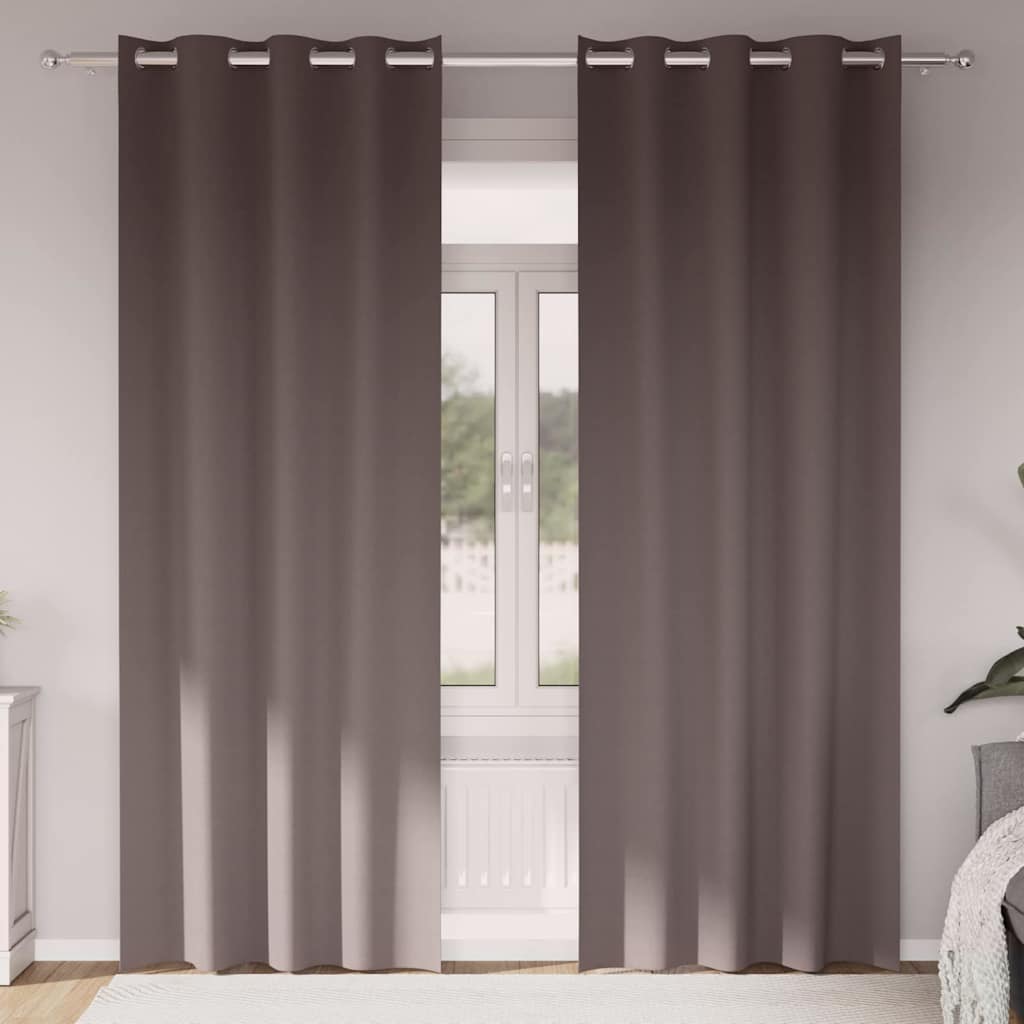 Tende Blackout con Anelli 2 pcs Marrone Scuro 245 x 140 cm | homemem39