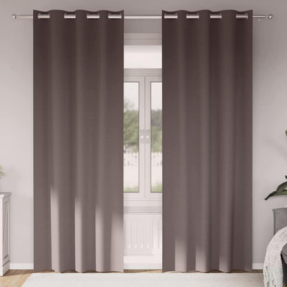 Tende Blackout con Anelli 2 pcs Marrone Scuro 260 x 140 cm | homemem39
