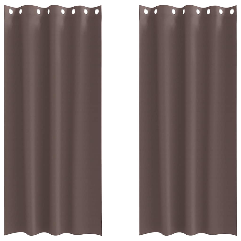 Tende Blackout con Anelli 2 pcs Marrone Scuro 260 x 140 cm | homemem39