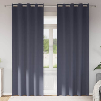 Tende Blackout con Anelli 2 pcs Antracite 245 x 140 cm | homemem39