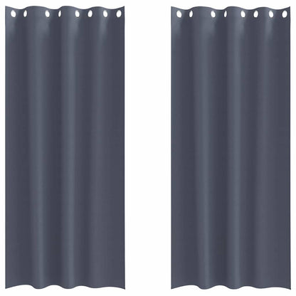 Tende Blackout con Anelli 2 pcs Antracite 245 x 140 cm | homemem39