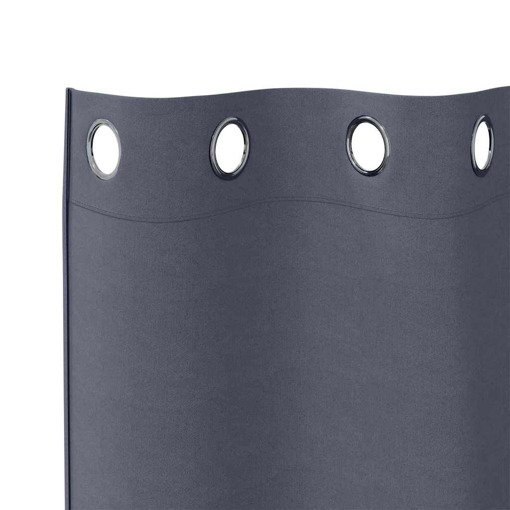 Tende Blackout con Anelli 2 pcs Antracite 260 x 140 cm | homemem39