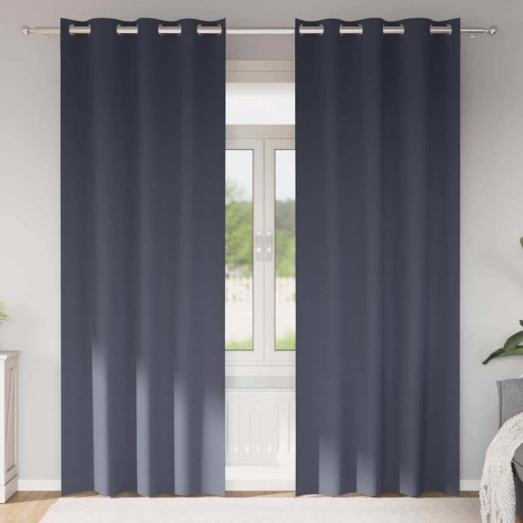 Tende Blackout con Anelli 2 pcs Antracite 260 x 140 cm | homemem39