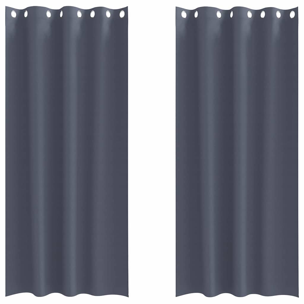 Tende Blackout con Anelli 2 pcs Antracite 260 x 140 cm | homemem39